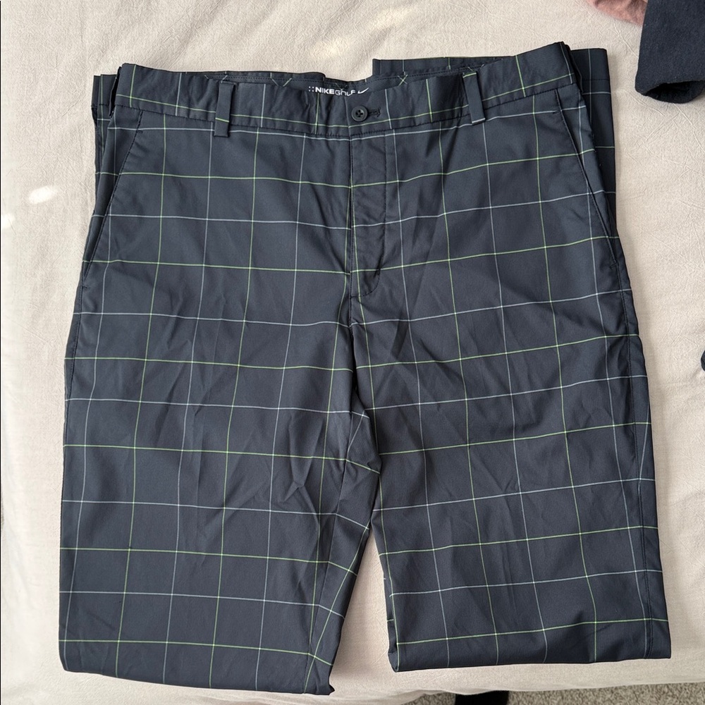 Men's Black Checkered Golf Pants